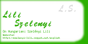 lili szelenyi business card